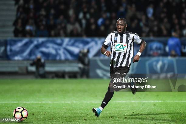 Issa Cissokho of Angers during the Semi final of the French Cup match between Angers and Guingamp at Stade Jean Bouin on April 25, 2017 in Angers,...