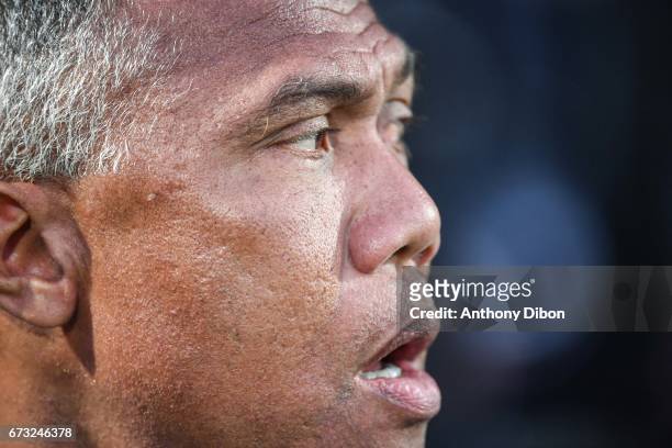 Antoine Kombouare coach of Guingamp during the Semi final of the French Cup match between Angers and Guingamp at Stade Jean Bouin on April 25, 2017...