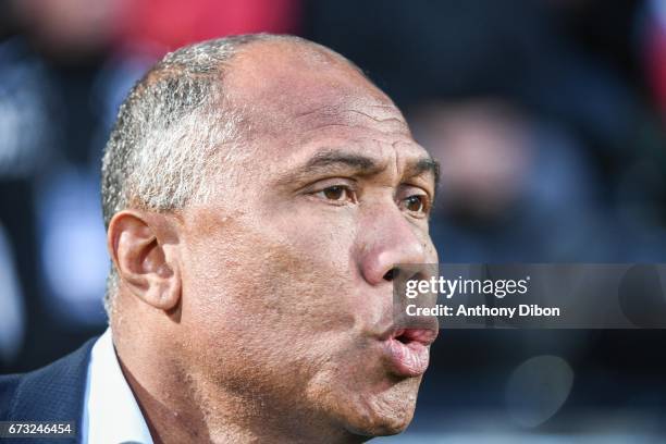 Antoine Kombouare coach of Guingamp during the Semi final of the French Cup match between Angers and Guingamp at Stade Jean Bouin on April 25, 2017...