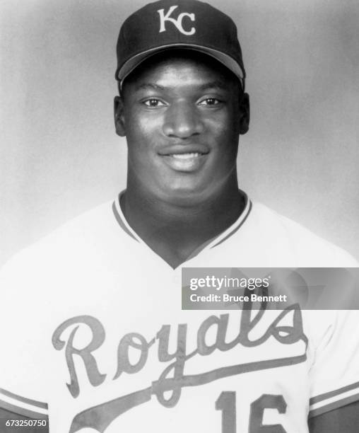 Bo Jackson of the Kansas City Royals poses for a portrait circa March, 1987 in Fort Myers, Florida.