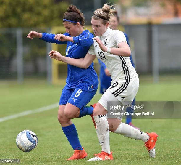 Marta Morreale of Italy U16 and Laura Haas of Germany U16 in action during the 2nd Female Tournament 'Delle Nazioni' match between Germany U16 and...