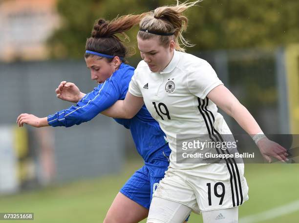 Marta Morreale of Italy U16 and Laura Haas of Germany U16 in action during the 2nd Female Tournament 'Delle Nazioni' match between Germany U16 and...