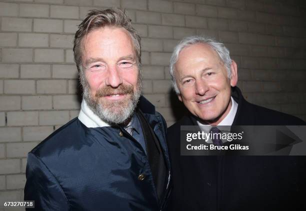 Rainer Andreesen and husband Victor Garber pose at the after party for "Six Degrees of Separation" on Broadway at Brasserie 8 1/2 on April 25, 2017...