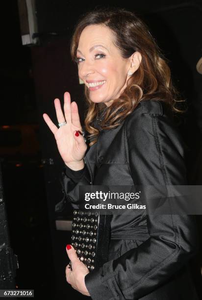 Allison Janney poses at the after party for "Six Degrees of Separation" on Broadway at Brasserie 8 1/2 on April 25, 2017 in New York City.