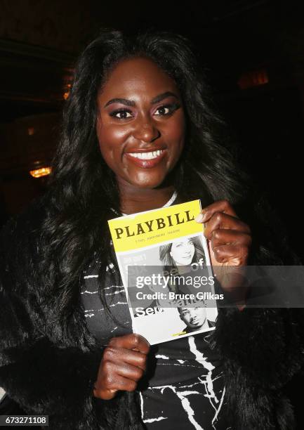 Danielle Brooks poses at the after party for "Six Degrees of Separation" on Broadway at Brasserie 8 1/2 on April 25, 2017 in New York City.