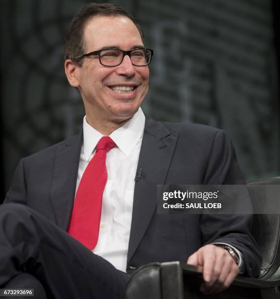 Treasury Secretary Steven Mnuchin speaks about the administration's tax reform plan during The Hill's Newsmaker Series at the Newseum in Washington,...