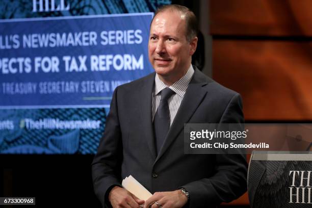 American Bankers Association President and CEO Rob Nichols delivers opening remarks during The Hill's Newsmaker Series "Prospects for Tax Reform" at...