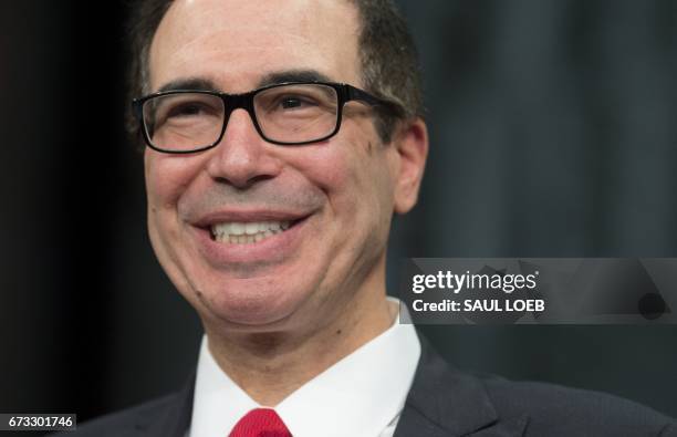 Treasury Secretary Steven Mnuchin speaks about the administration's tax reform plan during The Hill's Newsmaker Series at the Newseum in Washington,...