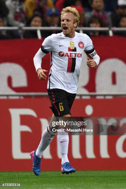 Mitch Nichols of Western Sydney Wanderers looks on during the AFC Champions League Group F match between Urawa Red Diamonds and Western Sydney at...