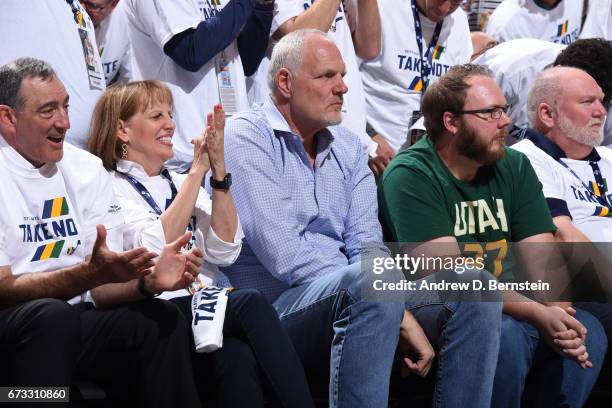 Former NBA player, Mark Eaton attends Game Four during the Western Conference Quarterfinals between the LA Clippers and the Utah Jazz of the 2017 NBA...