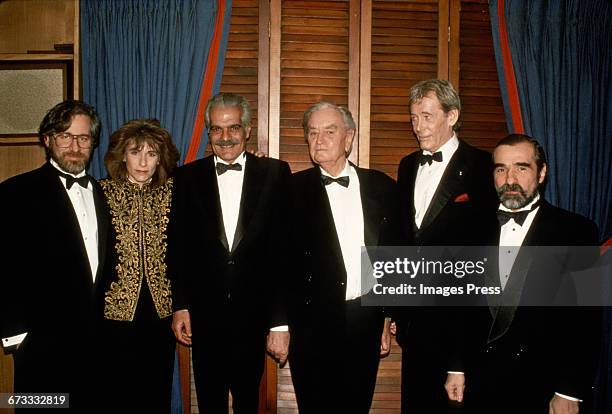 Steven Spielberg, an unidentified woman, Omar Sharif, David Lean, Peter O'Toole, Martin Scorsese attend the "Lawrence of Arabia" Restored Edition...