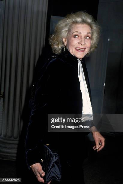 Lauren Bacall attends the 1992 Metropolitan Museum of Art's Costume Institute Gala circa 1992 in New York City.