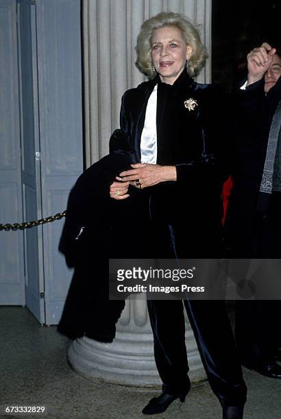 Lauren Bacall attends the 1992 Metropolitan Museum of Art's Costume Institute Gala circa 1992 in New York City.