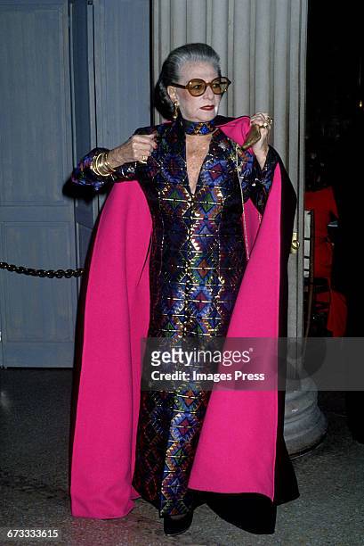 Pauline Trigere attends the 1992 Metropolitan Museum of Art's Costume Institute Gala circa 1992 in New York City.
