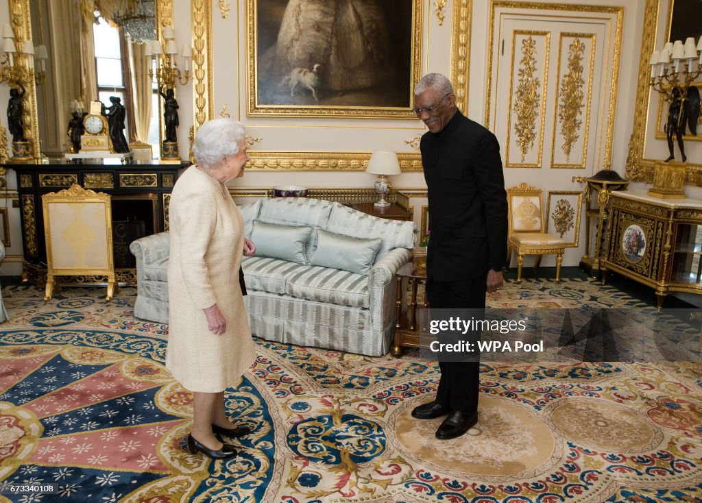 Queen Elizabeth II Meets His Excellency David Granger