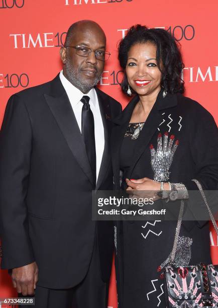 Bernard J. Tyson and Denise Bradley-Tyson attend the Time 100 Gala at Frederick P. Rose Hall, Jazz at Lincoln Center on April 25, 2017 in New York...