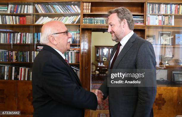 Turkish Culture and Tourism Minister Nabi Avci meets Bosniak member of Bosnia Herzegovina's Tripartite Presidency Bakir Izetbegovic in Sarajevo,...