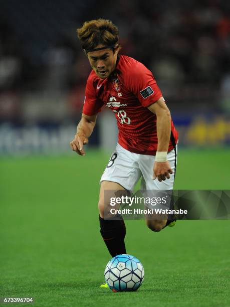 Daisuke Kikuchi of Urawa Red Diamonds in action during the AFC Champions League Group F match between Urawa Red Diamonds and Western Sydney at...