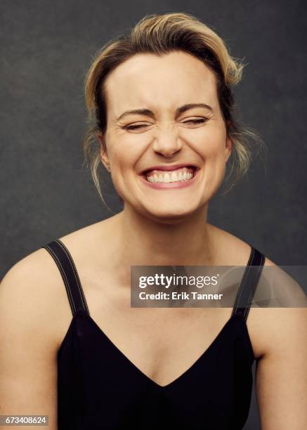 Actress Taylor Schilling from 'Take Me' poses at the 2017 Tribeca Film Festival portrait studio on on April 24, 2017 in New York City.