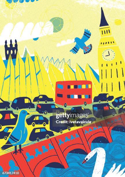 stockillustraties, clipart, cartoons en iconen met city of london in united kingdom - london bird view