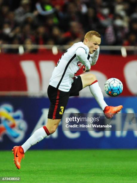 Jack Clisby of Western Sydney in action during the AFC Champions League Group F match between Urawa Red Diamonds and Western Sydney at Saitama...