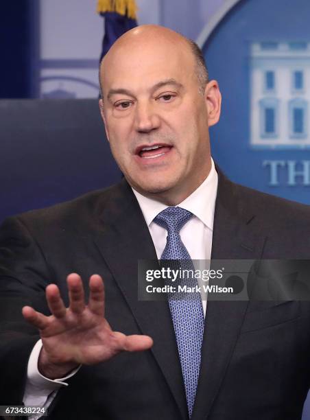 National Economic Director Gary Cohn speaks about President Trump's new tax reform plan, at the White House, on April 26, 2017 in Washington, DC.