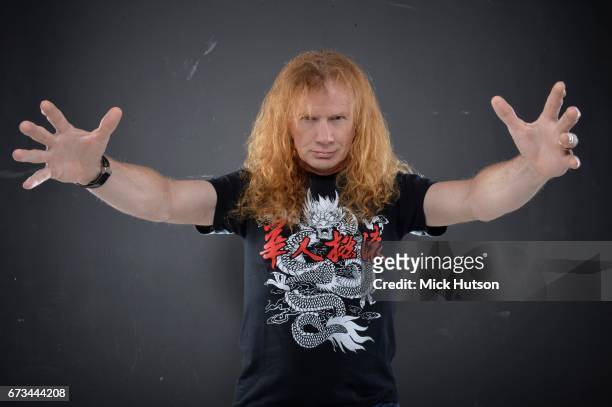 Studio portrait of Dave Mustaine from Megadeth, London, 13th November 2015.