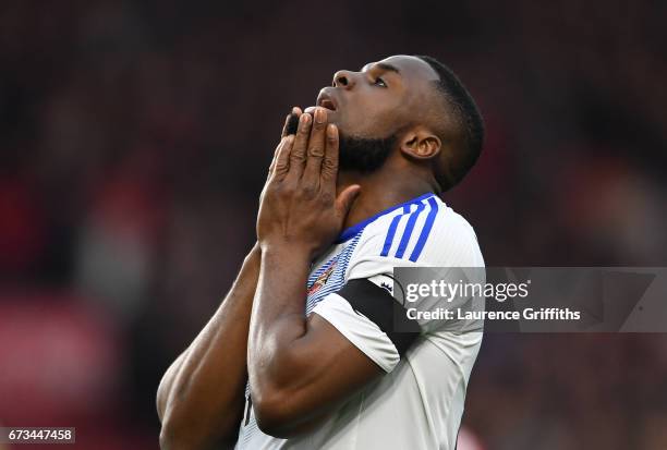 Victor Anichebe of Sunderland looks on during the Premier League match between Middlesbrough and Sunderland at the Riverside Stadium on April 26,...