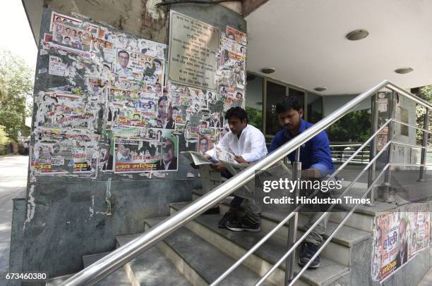 Empty Delhi Prakesh Congress Party Delhi office after the MCD election results at Rajeev Bhawan on April 26, 2017 in New Delhi, India. It’s a third...