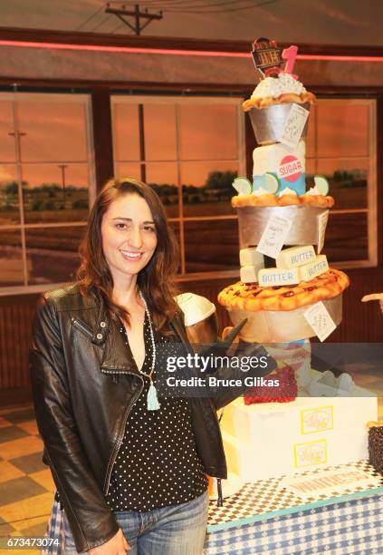 Sara Bareilles celebrates the one year anniversary of her musical that shes now starring in "Waitress" on Broadway at The Brooks Atkinson Theatre on...