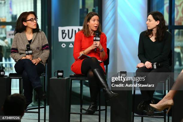 Dr. Nicole Hernandez Hammer, Tiernan Sittenfeld and Caroline Weinberg attend the Smart Girls Panel at Build Studio on April 26, 2017 in New York City.