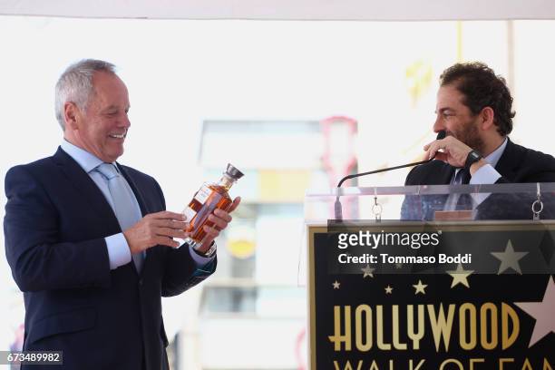 Wolfgang Puck and Brett Ratner attend a Ceremony Honoring Wolfgang Puck With Star On The Hollywood Walk Of Fame on April 26, 2017 in Hollywood,...