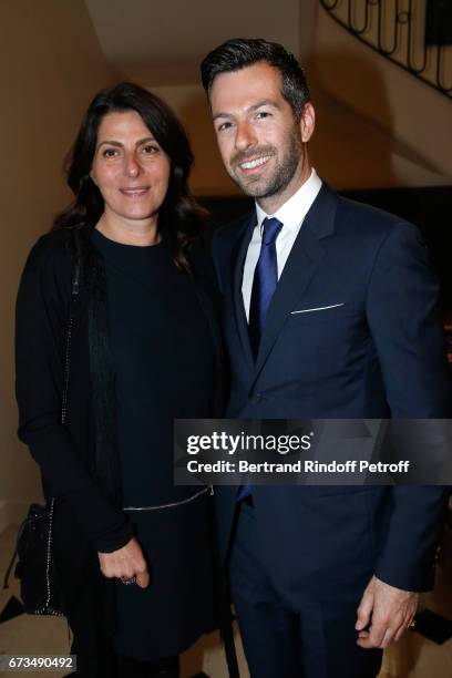 Denise Vilgrain and Christos Markogiannakis attend the presentation of the Book "Scenes De Crime au Louvre", written by Christos Markogiannakis at...