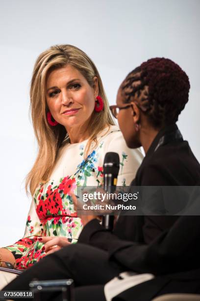 Queen Maxima of the Netherlands is pictured during the Woman 20 Summit in Berlin, Germany on April 25, 2017. The event, which is connected to the G20...