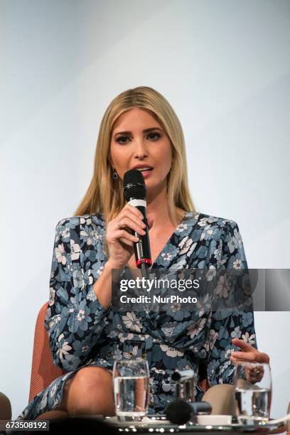 Daughter of US President Ivanka Trump is pictured during the Woman 20 Summit in Berlin, Germany on April 25, 2017. The event, which is connected to...