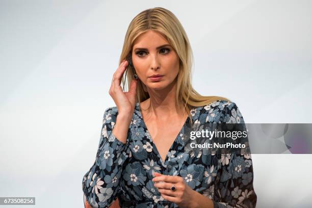 Daughter of US President Ivanka Trump is pictured during the Woman 20 Summit in Berlin, Germany on April 25, 2017. The event, which is connected to...