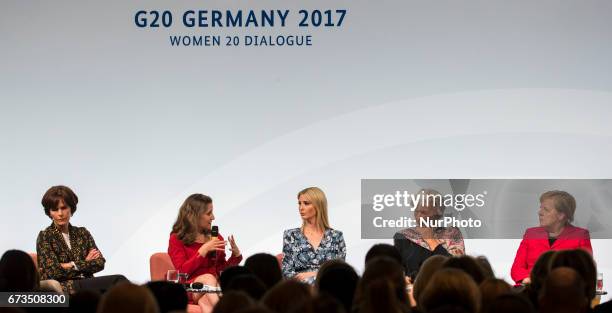 Managing Director of the International Monetary Fund Christine Lagarde , German Chancellor Angela Merkel , Daughter of US President Ivanka Trump and...