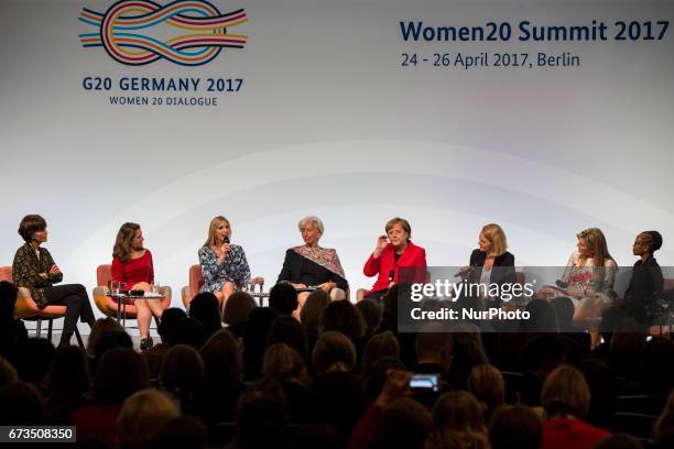 Managing Director of the International Monetary Fund Christine Lagarde , German Chancellor Angela Merkel , Daughter of US President Ivanka Trump ,...