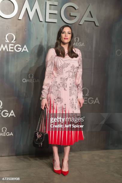 Liv Tyler attends the Lost In Space event to celebrate the 60th anniversary of the OMEGA Speedmaster, which has been worn by every piloted NASA...