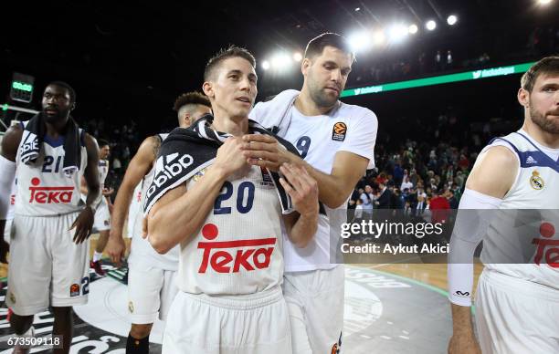 Jaycee Carroll, #20 of Real Madrid in action during the 2016/2017 Turkish Airlines EuroLeague Playoffs leg 3 game between Darussafaka Dogus Istanbul...