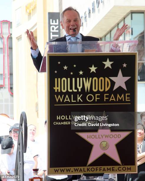 Chef Wolfgang Puck is honored with a Star on the Hollywood Walk of Fame on April 26, 2017 in Hollywood, California.