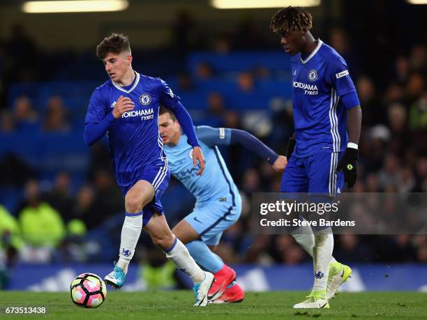 Mason Mount of Chelsea in action during the FA Youth Cup Final, second leg between Chelsea and Mancherster City at Stamford Bridge on April 26, 2017...