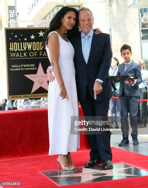 Chef Wolfgang Puck and wife designer Gelila Assefa attend his being honored with a Star on the Hollywood Walk of Fame on April 26, 2017 in Hollywood,...