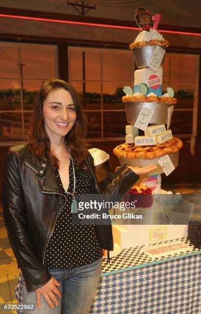 Sara Bareilles celebrates the one year anniversary of her musical that shes now starring in "Waitress" on Broadway at The Brooks Atkinson Theatre on...