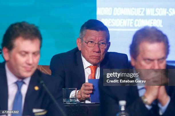 Carlos Villacis President of the Ecuadorian Football Federation looks on during the 67th Ordinary CONMEBOL at Sheraton Hotel on April 26, 2017 in...