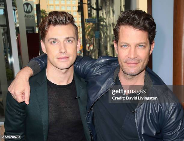 Personality Jeremiah Brent and spouse/TV personality Nate Berkus visit Hollywood Today Live at W Hollywood on April 26, 2017 in Hollywood, California.