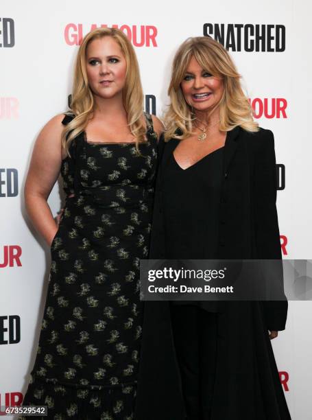Amy Schumer and Goldie Hawn attend a special screening of "Snatched" at The Soho Hotel on April 26, 2017 in London, England.