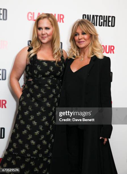 Amy Schumer and Goldie Hawn attend a special screening of "Snatched" at The Soho Hotel on April 26, 2017 in London, England.