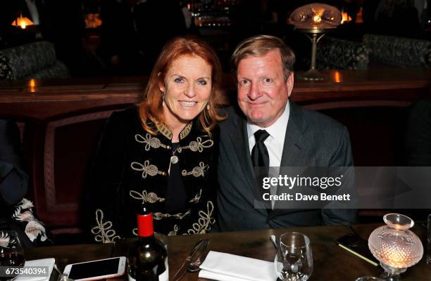 Sarah Ferguson, Duchess of York, and Ron Burkle attend the launch of The Ned, London on April 26, 2017 in London, England.