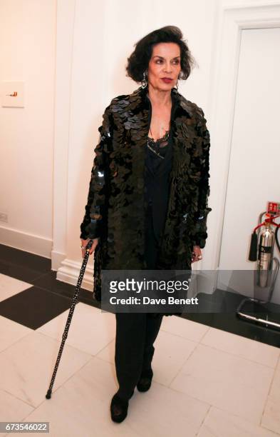 Bianca Jagger attends the opening of Galerie Thaddaeus Ropac London on April 26, 2017 in London, England.